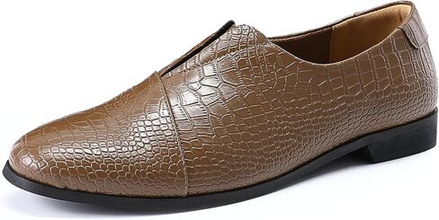 AUSTIN MILL Mens Dress Shoes Retro Crocodile Print Slip On Loafers Business Casual Wedding Party Shoe in Saudi Arabia