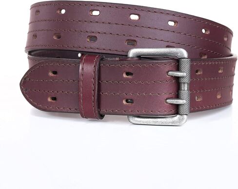 KERTZ Men's Leather Belt Double Prong Buckle Belt 38 mm Width Casual Leather Belt for wok and Jeans belt in Saudi Arabia
