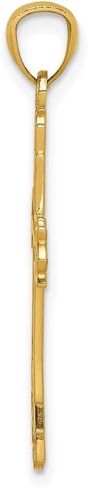 Diamond2Deal 14k Yellow Gold Polished Filigree Cross Pendant, in Saudi Arabia