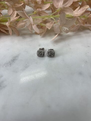 أقراط LE VIAN 2/3 قيراط من الألماس الشوكولاتة على شكل وسادة هالة للنساء من الذهب الأبيض عيار 14 قيراط (أبيض / بني، I1-I2، cttw) ترصيع خلفي من LeVian in Saudi Arabia
