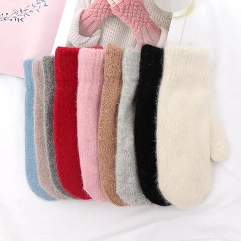 Women Cashmere Full Fingers Mittens, Plush Elasticity Cozy Gloves for Cold Weather Outdoor in Saudi Arabia