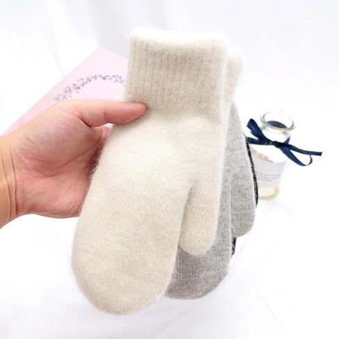 Women Cashmere Full Fingers Mittens, Plush Elasticity Cozy Gloves for Cold Weather Outdoor in Saudi Arabia