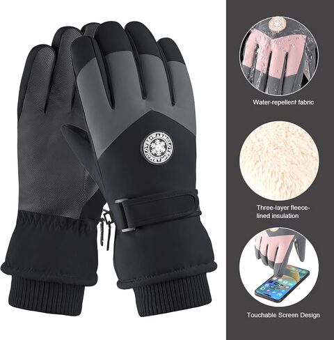 Winter Snow Ski Gloves for Women Men Waterproof for Extreme Cold Weather, Insulated Windproof Gloves for Outdoor Use in Saudi Arabia