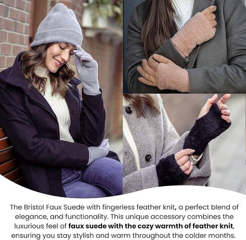 Britt's Knits Bristol 2-in-1 Fingerless Gloves Versatile Gloves for Women Winter Gloves in Saudi Arabia