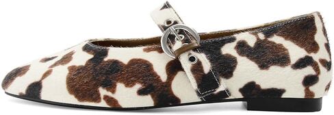 MICIFA Leopard Mesh Ballet Flats for Women Round Toe Mary Jane Buckle Flats Fall Comfortable Casual Dress Shoes in Kuwait