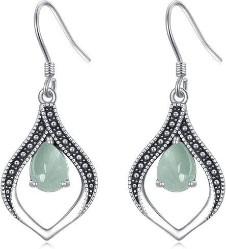 Vintage Genuine Turquoise Earrings for Women Dangling 925 Sterling Silver Western Native American Style Jewelry for Wife Mother in Saudi Arabia