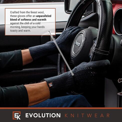 قفازات شبكية من الصوف المحبوك من Evolution Knitwear - صُنعت في الولايات المتحدة الأمريكية - صوف ميرينو فائق النعومة - صغير in Saudi Arabia