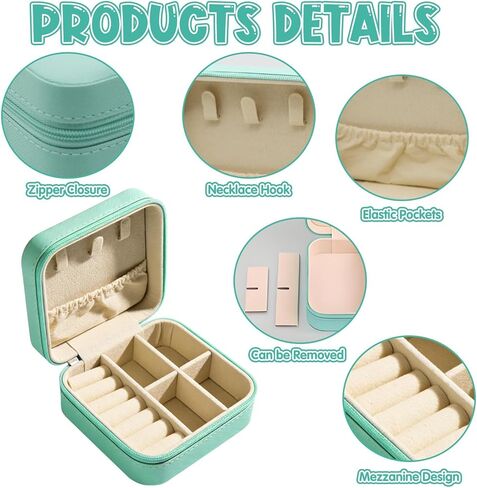 In My Showgirl Era Jewelry Box for Women - Storage Case Dresser Top Jewelry Organizer with Zipper, Printed PU Leather Earring & Ring Box, Portable Gift for Her in Saudi Arabia