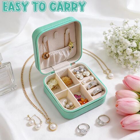 In My Showgirl Era Jewelry Box for Women - Storage Case Dresser Top Jewelry Organizer with Zipper, Printed PU Leather Earring & Ring Box, Portable Gift for Her in Saudi Arabia