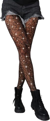 Sparkle Fishnet Stockings for Women, High Waist, Stretchy & Snag-Free for Daily Wear, Parties, Cosplay in Saudi Arabia