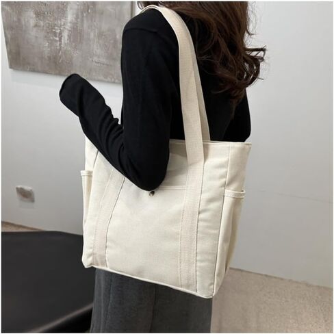Canvas Tote Bag for Women, Lightweight Hobo Handbags for Travel Work Shopping Womens Purse Casual Slouchy Bag in Saudi Arabia