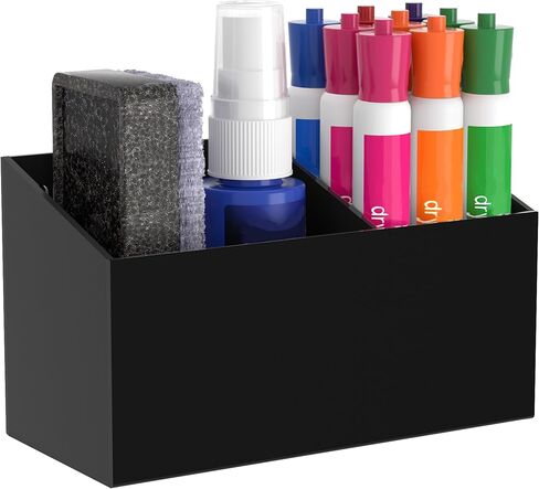 HBlife Magnetic Dry Erase Marker Holder with 2 Compartments - Storage Organizer for Whiteboards, Refrigerator, Lockers (2 Mounting Options Magnetic or Screw-On) in Kuwait