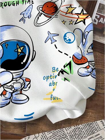 WDIRARA Toddler Boy's Cartoon Graphic Hoodie Long Sleeve Hooded Sweatshirt Cute Pullover Tops in Saudi Arabia