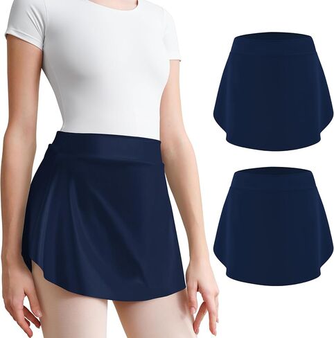 2Pcs Women Ballet Skirt Pull On Skirts for Adult Dancing in Saudi Arabia