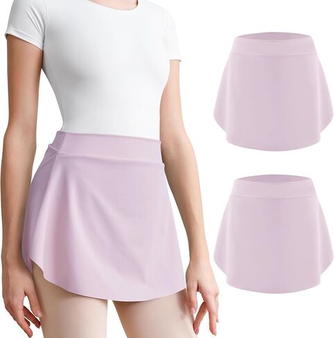 2Pcs Women Ballet Skirt Pull On Skirts for Adult Dancing in Saudi Arabia