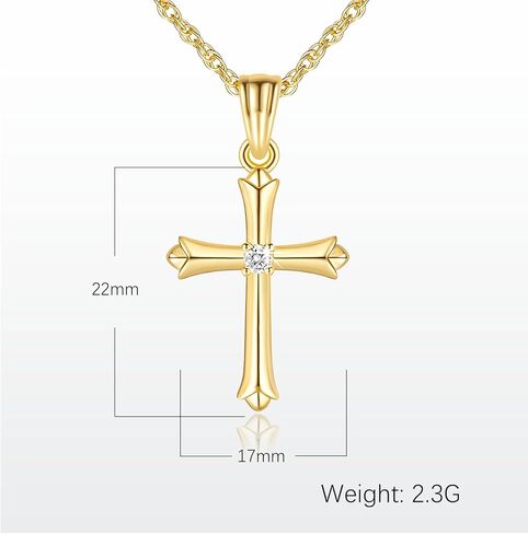 Cross Necklace for women 14K Gold Cross Necklaces for Women Gold Crosses Pendant Chain Necklace for Womens with Cubic Zirconia the End Resemble Blooming Petals Crosses Chain Pendant Necklaces for Womens 20mm in Saudi Arabia