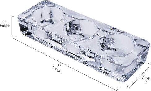 Diamond Star Clear Tealight Candle Holders, Square Glass Votive Candleholder Ideal Gift for Weddings, Party, Spa, Reiki, Meditation (Three Part) in Saudi Arabia