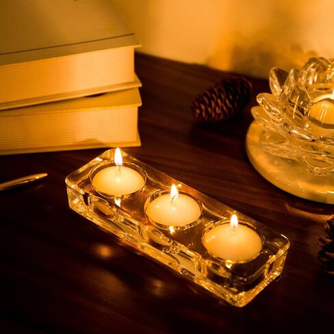 Diamond Star Clear Tealight Candle Holders, Square Glass Votive Candleholder Ideal Gift for Weddings, Party, Spa, Reiki, Meditation (Three Part) in Saudi Arabia