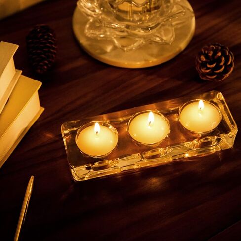Diamond Star Clear Tealight Candle Holders, Square Glass Votive Candleholder Ideal Gift for Weddings, Party, Spa, Reiki, Meditation (Three Part) in Saudi Arabia