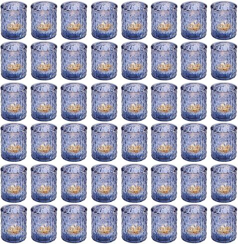 Maxdot 48 Pack Clear Glass Votive Candle Holders 2.1 x 2.6 Inch Valentine Tea Light Candleholder Bulk Xmas Glass Tealight Candlestick Holders for Table Centerpiece Home Wedding Valentine Party Decor in Saudi Arabia