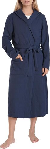 Latuza Women's Waffle Knit Robe Hooded Long Bathrobe in Saudi Arabia