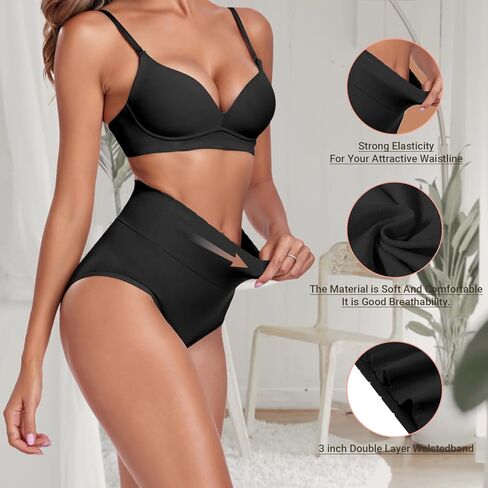 Women's Briefs Underwear High Waist Full Coverage Panties, Ladies Light Tummy Control Postpartum Underpants 5 Pack in Saudi Arabia