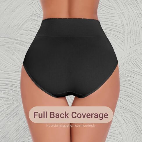 Women's Briefs Underwear High Waist Full Coverage Panties, Ladies Light Tummy Control Postpartum Underpants 5 Pack in Saudi Arabia