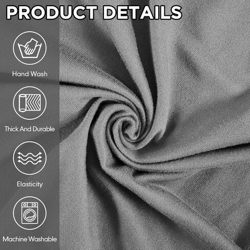 7 Pcs Stretch Couch Covers for 3 Cushion Sofa Slipcovers and 2 Sofa Loveseat Couch Arm Chair, Furniture Protector for Living Room, Wrinkle Proof(Light Grey) in Saudi Arabia
