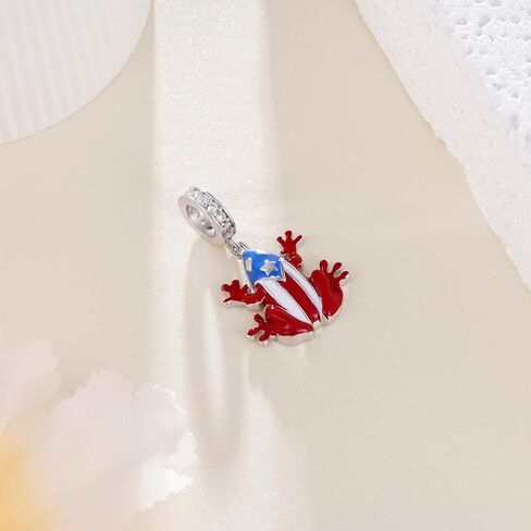 Puerto Rico Charms 925 Sterling Silver Coqui Frog Charm Puerto Rico Gifts for Women in Saudi Arabia