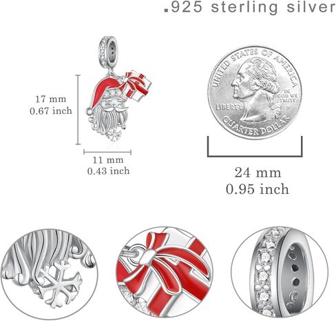 Christmas Gifts Christmas Charms 925 Sterling Silver Santa Clau Charm Jewelry Gifts for Women in Saudi Arabia