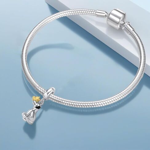 Labrador Retriever Dog Dangle Charm Cute Animal Gold Butterfly Bead Compatible with Pandora Bracelets Women in Saudi Arabia