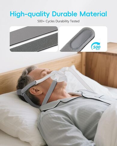 غطاء رأس CPAP لحزام بديل قابل للتعديل ResMed AirFit F40 مع مشبكين مغناطيسيين - قياسي/متوسط ​​(عبوة واحدة) in Kuwait