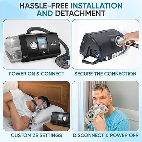 ArmiX AirSense 10 & AirCurve 10 أنابيب CPAP المُسخنة المحسنة 20 قطعة مرشحات - متوافقة مع Air Sense - أنبوب خط مناخي لعلاج توقف التنفس أثناء النوم المرطب والمريح + 20 قطعة مرشحات in Saudi Arabia