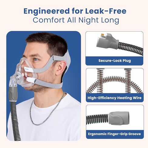 ArmiX AirSense 10 & AirCurve 10 أنابيب CPAP المُسخنة المحسنة 20 قطعة مرشحات - متوافقة مع Air Sense - أنبوب خط مناخي لعلاج توقف التنفس أثناء النوم المرطب والمريح + 20 قطعة مرشحات in Saudi Arabia