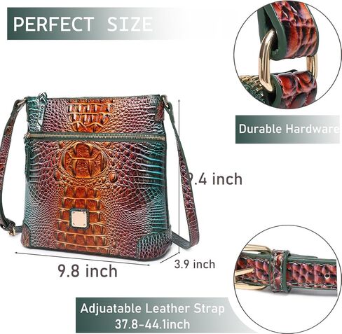 المرأة التمساح الكتف شقة مربع حقيبة يد العصرية الأنيقة حقيبة السيدات جلدية Crossbody المحفظة in Kuwait