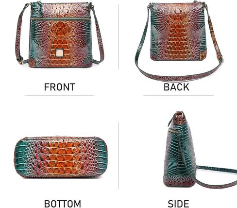 المرأة التمساح الكتف شقة مربع حقيبة يد العصرية الأنيقة حقيبة السيدات جلدية Crossbody المحفظة in Kuwait