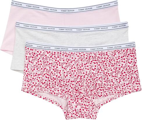 Tommy Hilfiger womens Classic Cotton Logoband Boyshort 3-pack in Saudi Arabia