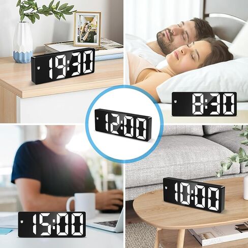 Upgraded Version AMIR Digital LED Alarm Clock Black with Type C Port Adjustable Brightness DST Snooze 24H Display for Bedroom Home Office in Saudi Arabia