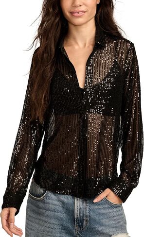 Lucky Brand Womens Sequin Buttondown Shirt in Saudi Arabia
