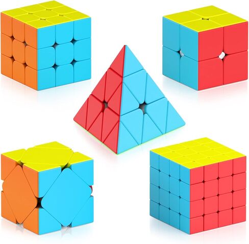 مجموعة مكعبات السرعة Vdealen ، حزمة مكعب 2x2 3x3 هرم Dodecahedron Mirror Magic Cube Pack ، ألغاز Cube Toys Easter Valentines هدية للأطفال المراهقين البالغين [5 حزمة] in Kuwait