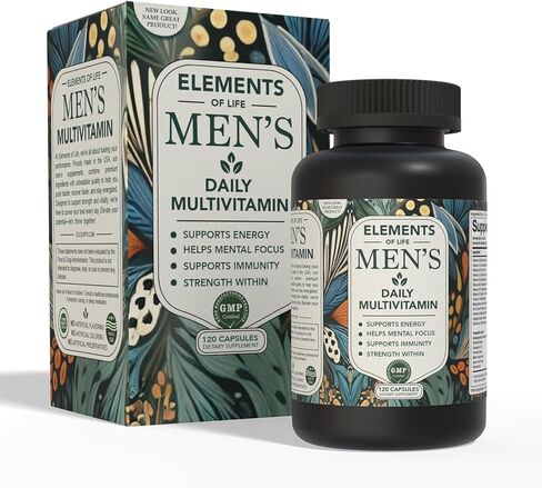 Multivitamin for Men with Vitamin D, K2, Zinc, Vitamin B12, A, E, B6, Calcium – Immune Health & Energy Support Daily Mens Multivitamins – Gluten Free, Vegan, Unflavored Supplements (120 Capsules) in Saudi Arabia