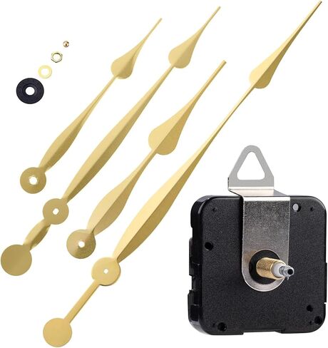 EMOON High Torque Movement Mechanism with Extra-Long 11 1/8 Inch Spade Hands, Quartz Motor Kit for Custom Repair, Total Shaft Length 7/8 Inch (Black) in Saudi Arabia