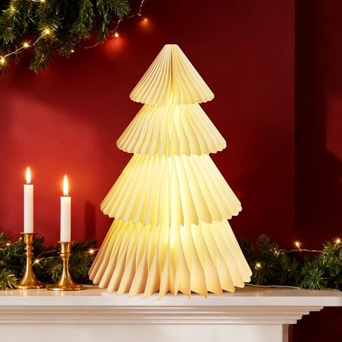 6 Pcs Paper Christmas Tree, Beige, Sage Green and Dusty Pink Tabletop Christmas Decorations with Magnetic Closure, 12" & 6" Foldable Reusable Holiday Trees for Mantel, Table Centerpiece in Saudi Arabia