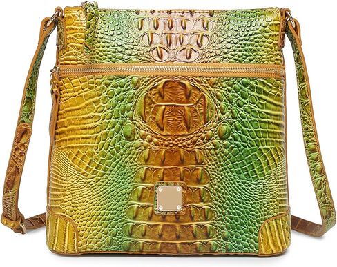 المرأة التمساح الكتف شقة مربع حقيبة يد العصرية الأنيقة حقيبة السيدات جلدية Crossbody المحفظة in Kuwait