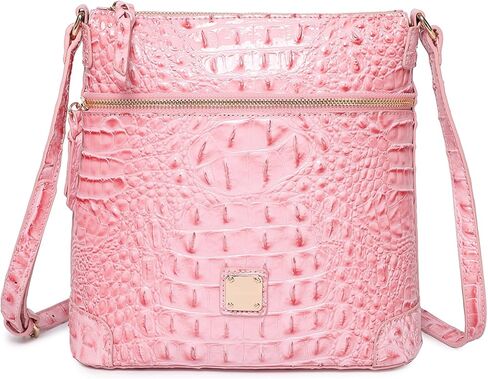 المرأة التمساح الكتف شقة مربع حقيبة يد العصرية الأنيقة حقيبة السيدات جلدية Crossbody المحفظة in Kuwait