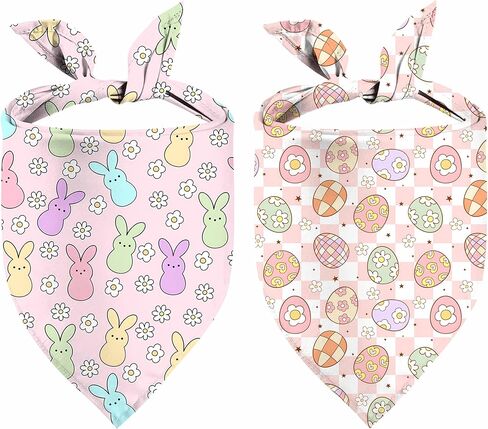 Heart Dog Bandanas, 2 Pack Mother's Day Triangle Dog Bandanas, Reversible Love and Heart Pet Scarf, Premium Durable Fabric, Boys and Girls, Holiday Bandana for Large and Extra Large Dogs in Saudi Arabia