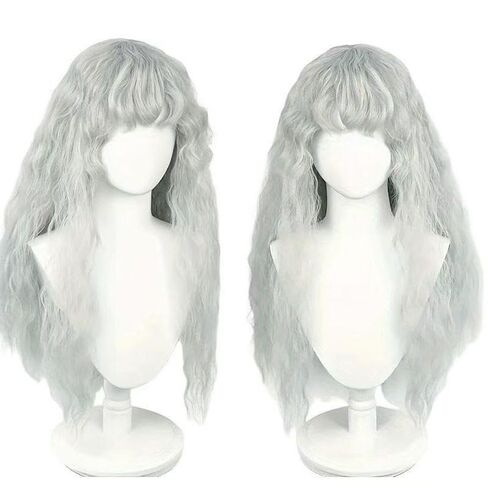 Women Long Wavy Gray Wig Synthetic Hair with Bangs for Griffith Cosplay Halloween in Saudi Arabia