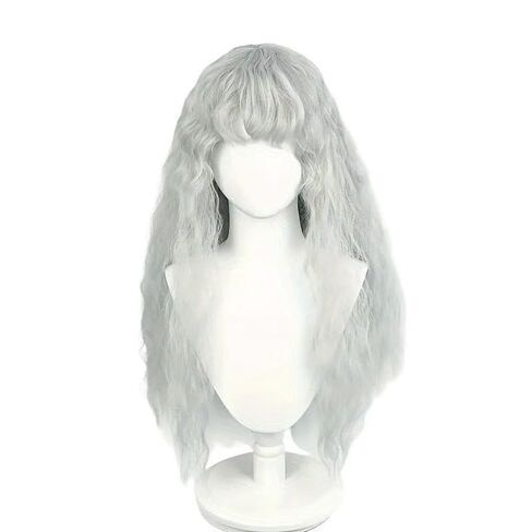Women Long Wavy Gray Wig Synthetic Hair with Bangs for Griffith Cosplay Halloween in Saudi Arabia