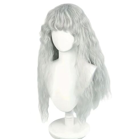 Women Long Wavy Gray Wig Synthetic Hair with Bangs for Griffith Cosplay Halloween in Saudi Arabia
