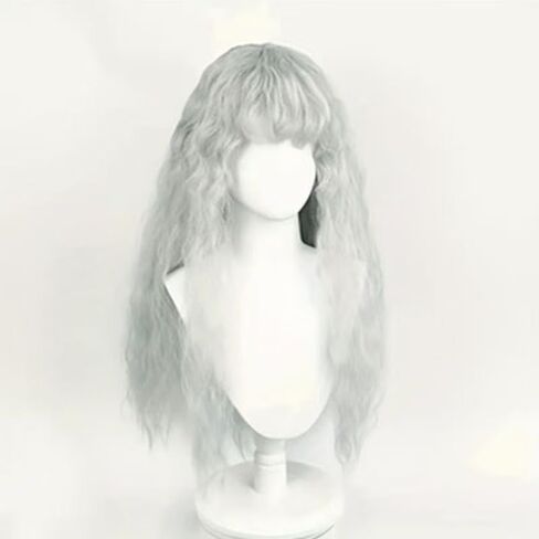 Women Long Wavy Gray Wig Synthetic Hair with Bangs for Griffith Cosplay Halloween in Saudi Arabia